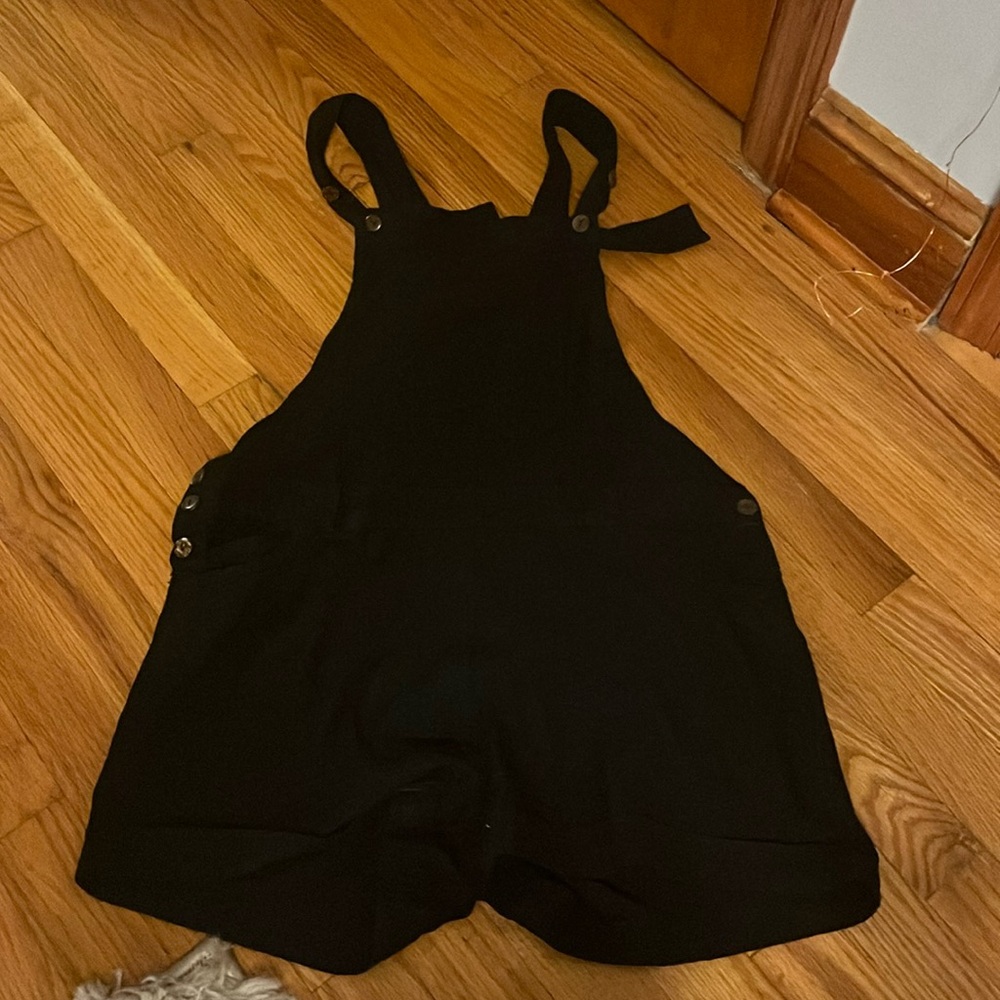 black overals romper